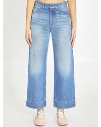Chloé - High-Rise Cropped Wide-Leg Jeans - Lyst