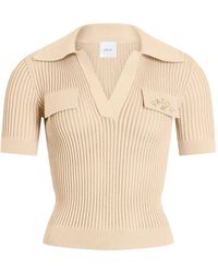 Patou - Embroidered Knitted Cotton Polo Shirt - Lyst