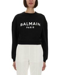 Balmain - Printed Paris Sweatshirt - Lyst
