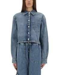 Moschino - Cropped Denim Jacket - Lyst