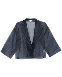 Antonelli - Semi-Sheer Jacket With Notched Lapels - Lyst