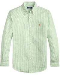 Polo Ralph Lauren Long Sleeves Sport Stripes Shirt in White | Lyst