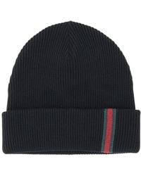 Gucci - Wool Beanie With Web Details - Lyst