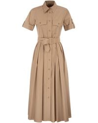 Fay - Stretch Cotton Poplin Shirt Dress - Lyst