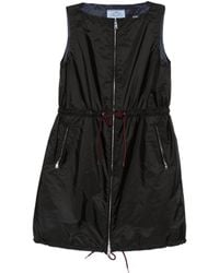Prada - Drawstring-Waist Sleeveless Mini Dress - Lyst