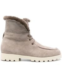 Santoni - "Detrwchbtf" Fur-Trim Suede Desert Boots - Lyst