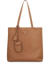 Prada - Smooth Leather Tote Handbag - Lyst
