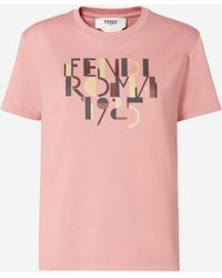 Fendi - Cotton T-Shirt With Logo - Lyst
