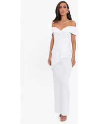 Xscape Off The Shoulder Peplum Dress - White