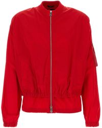 Fendi - Red Nylon Bomber Jacket - Lyst