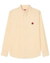 KENZO - Embroidered Casual Shirt With Button-Down Collar - Lyst