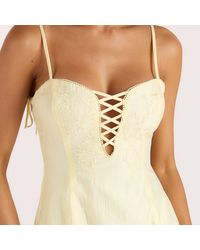 Lounge - Bestickter Maxikleid Mit Korsetdetail - Lyst
