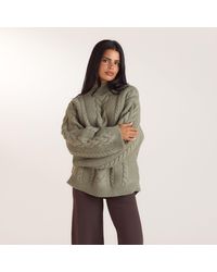 Lounge - Oversized-Strickpullover Mit Zopfmuster - Lyst