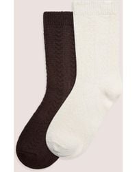 Lounge - Cable-Knit Crew Socks (2-Pack) - Lyst