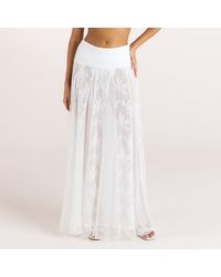 Lounge - Sheer Kanten Maxirok - Lyst