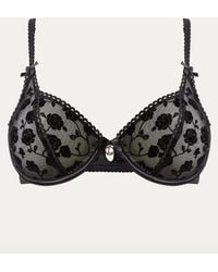 Lounge - Flocked Floral Balcony Bra - Lyst