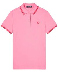 aankleden Graag gedaan Gevoel Fred Perry Twin Tipped G3600 D14 Pink Polo Shirt | Lyst