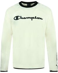 Champion 214771 Ww005 White Fleece Sweatshirt - Green