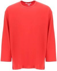 Comme des Garçons Comme Des Garcons Shirt Long-sleeved T-shirt With Logo Print - Red