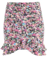 Isabel Marant Milendi Mini Skirt In Stretch Silk - Multicolor