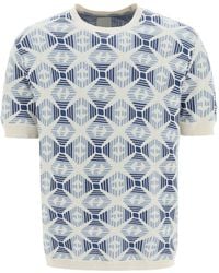 Emporio Armani Jacquard Cotton Knit T-shirt - Blue
