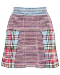 Vivienne Westwood Tartan Knit Mini Skirt - Red
