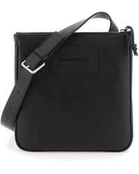 Emporio Armani Leather Crossbody Bag - Black