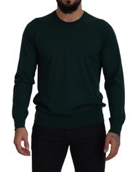 Dolce & Gabbana - Green Cashmere Crewneck Pullover Sweater - Lyst