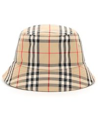 Burberry Tartan Bucket Hat - Natural