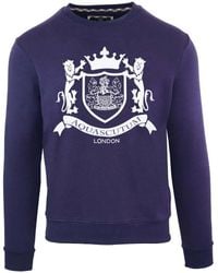gym and workout clothes Sweatshirts Aquascutum Cotton Fgia08 85 Navy Sweatshirt in Blue for Men Mens Clothing Activewear 