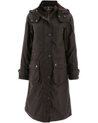 Barbour Gunnister Long Wax Jacket in Black | Lyst
