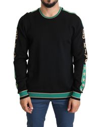 Dolce & Gabbana - Knit Logo Wool Blend Pullover Crew Sweater - Lyst