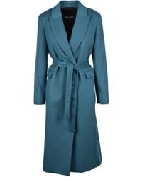 Patrizia Pepe - Cappotto Lungo Petrolio - Lyst