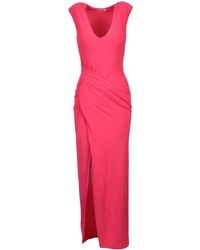 Patrizia Pepe - Abito Lungo Fucsia Con Spacco - Lyst