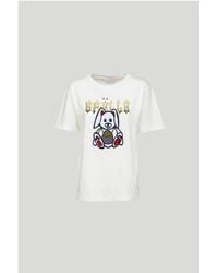 Gaelle - T-Shirt Bianca Con Logo - Lyst