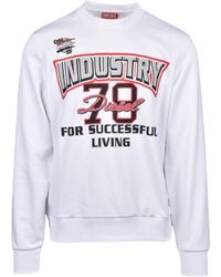 DIESEL - Felpa Girocollo Bianca - Lyst