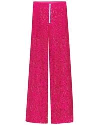 Ultrachic Fuchsia Lace Trousers - Pink