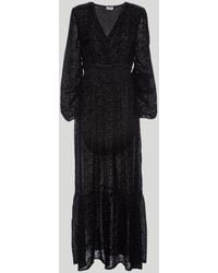 Liu Jo - Liu Jo Langes Schwarz Samtkleid - Lyst