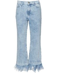 Twinset Flare Jeans With Feathers - Blue