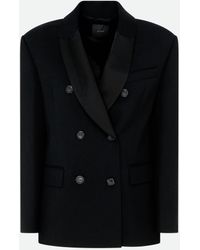 Pinko - Giacca Doppiopetto Nera - Lyst