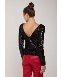 Patrizia Pepe - Schwarz Pullover Mit Pailletten - Lyst