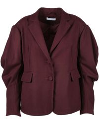 WEILI ZHENG - Blazer Bordeaux - Lyst
