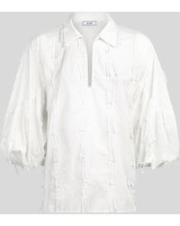 Jijil - Blusa Bianca Con Ricami - Lyst