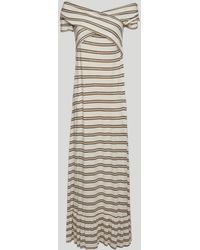 Patrizia Pepe - Abito Bianco A Righe Con Incrocio - Lyst