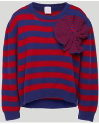 Stella Jean Striped Sweater With Optical Detail - Red