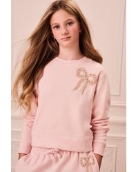 LoveShackFancy - Tween Embellished Bow Lumi Pullover For - Lyst