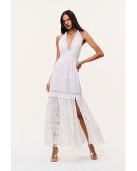 LoveShackFancy - Trix Eyelet Halter Maxi Dress For - Lyst