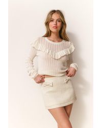 LoveShackFancy - Presla Pointelle Ruffle Sweater For - Lyst
