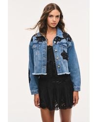 LoveShackFancy - Amana Lace Appliqué Denim Jacket For - Lyst