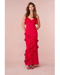 LoveShackFancy - Rialto Silk Chiffon Ruffle Maxi Dress For - Lyst